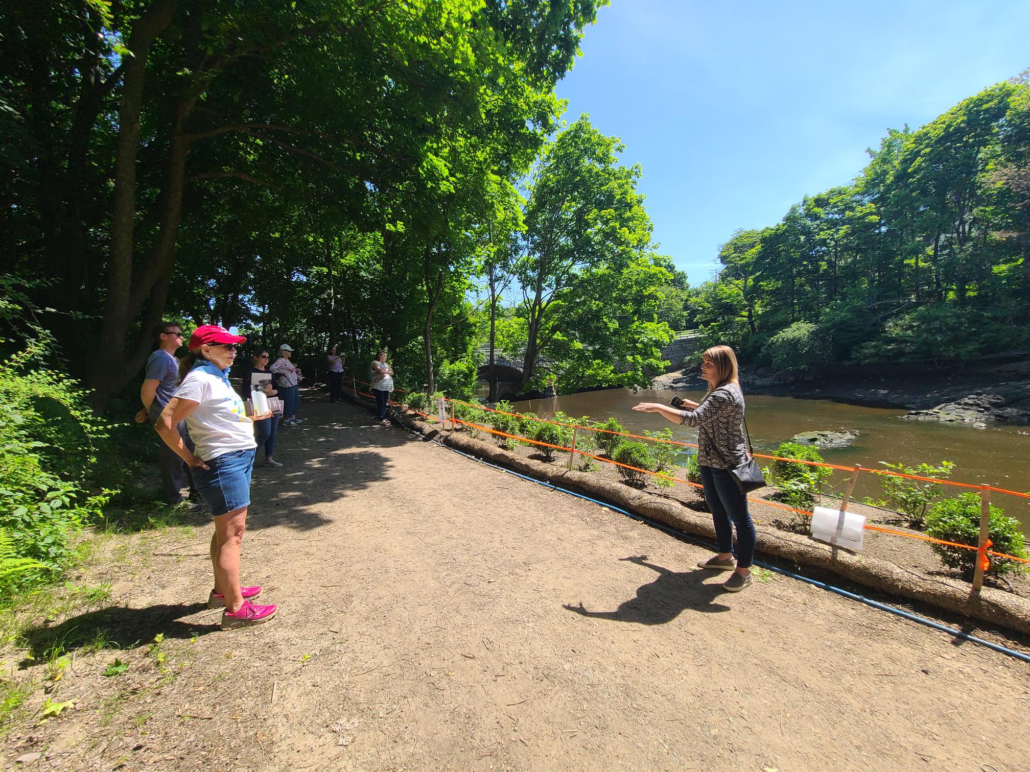 Senior Landscape Architect Shannon Jamieson leads the community through the site walk.